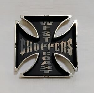 Vintage West Coast Choppers Jessie James Chrome Metal Maltese Cross Ashtray